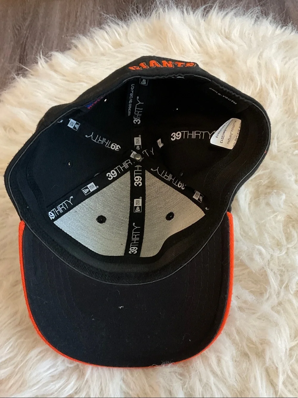 New Era Kids Black and Orange SF Logo Cap